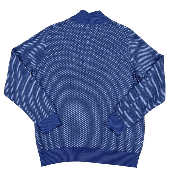 Vineyard Vines Mens Bird Eye 1/4 Zip Sweater Deep Blue Sz Medium - Picture 2 of 5